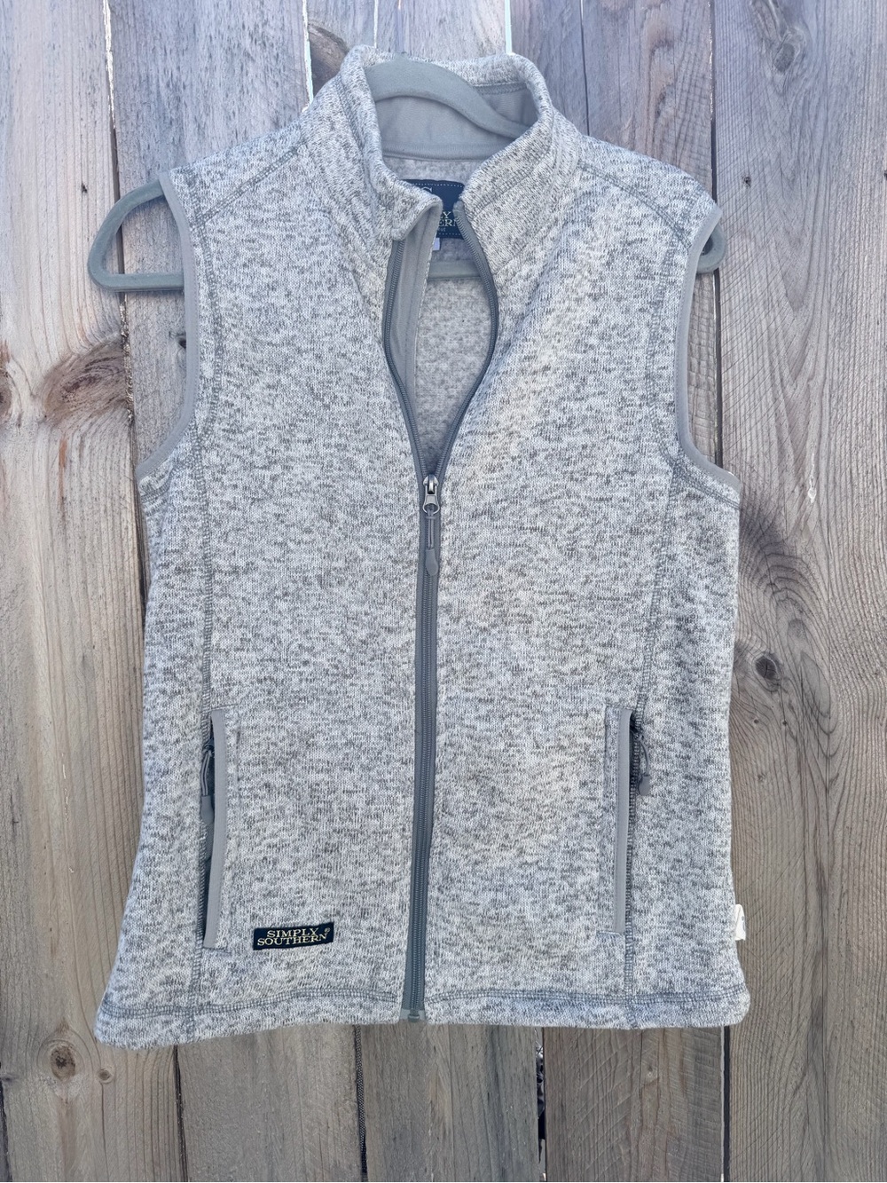 Simply southern Heather Gray Zip-Front  Vest  size s